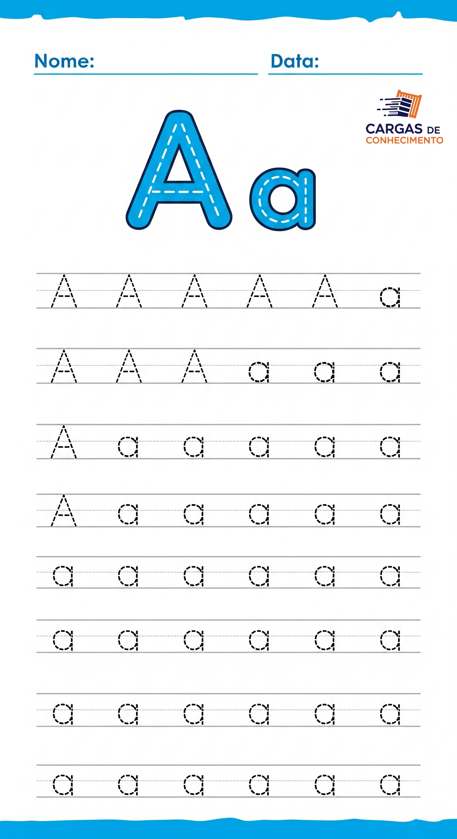 Atividade da Letra A – Minúscula e Maiúsculas – Educação Infantil
